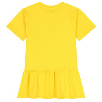 Girls Yellow Teddy Bear Logo Dress