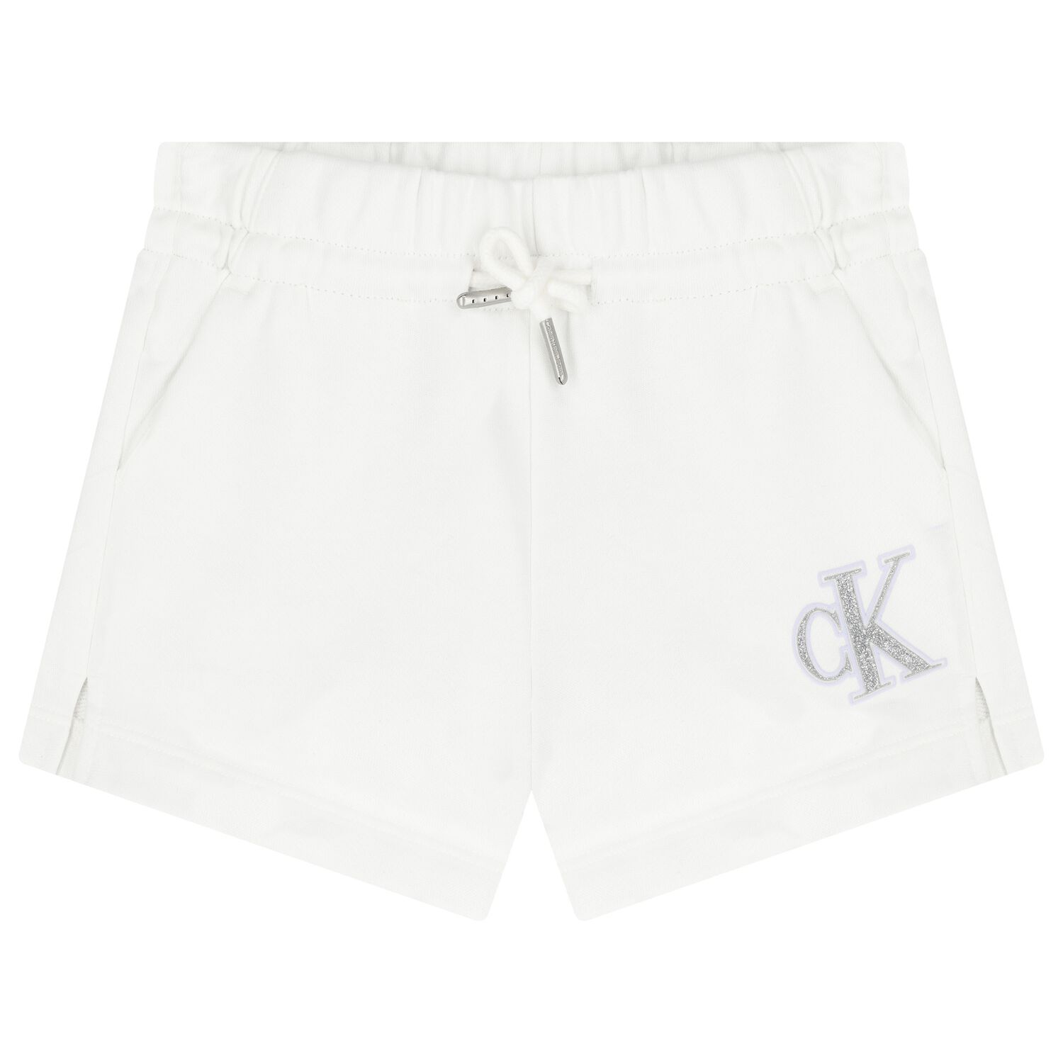 Girls White Logo Shorts, 2, hi-res