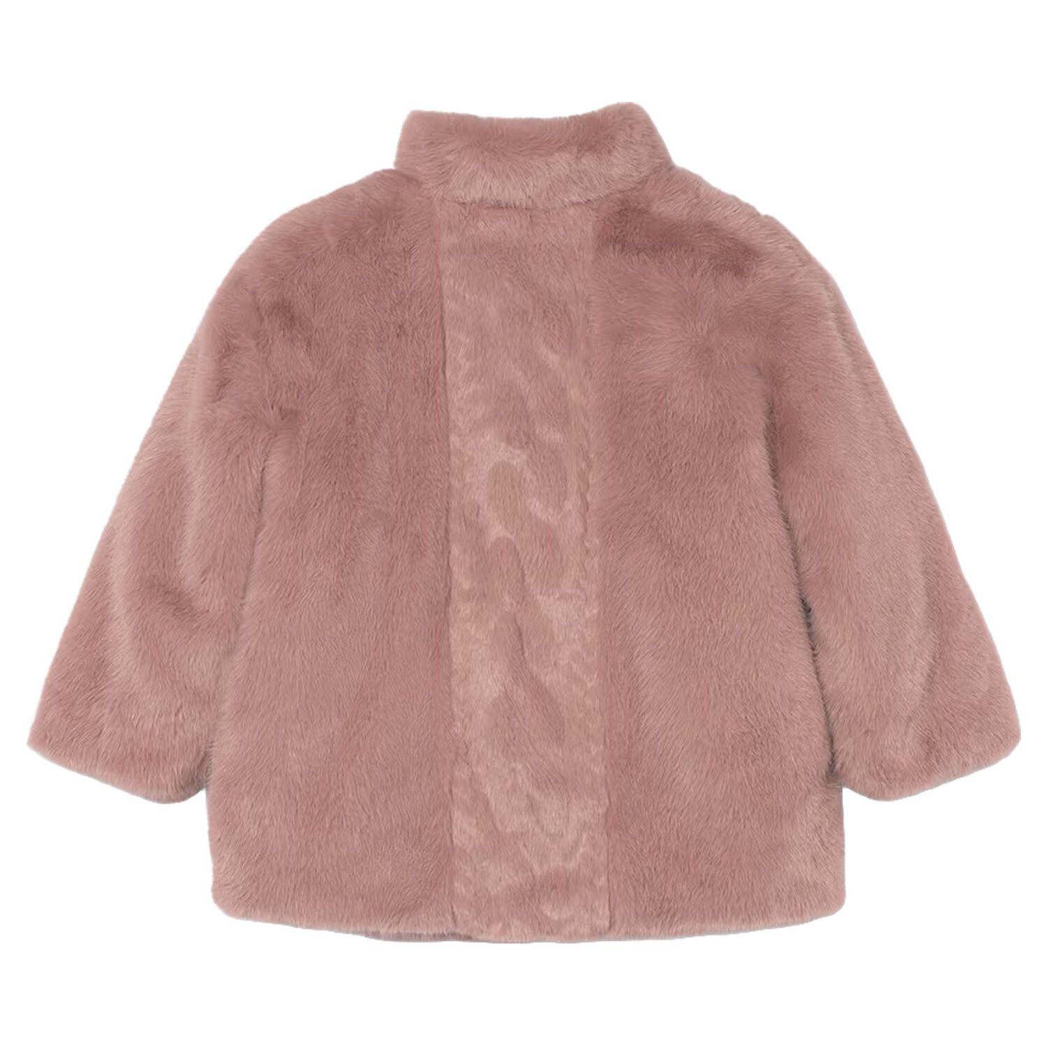 Girls Pink Fur Coat, 2, hi-res
