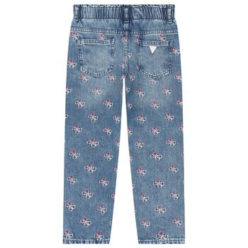 Girls Blue Logo Denim Jeans