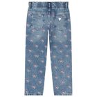Girls Blue Logo Denim Jeans, 1, hi-res
