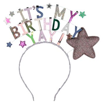 Girls Multi-Colored Birthday Headband