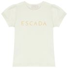 Girls Ivory Logo T-Shirt, 1, hi-res