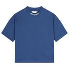 Boys Blue Logo Oversized T-Shirt, 2, hi-res