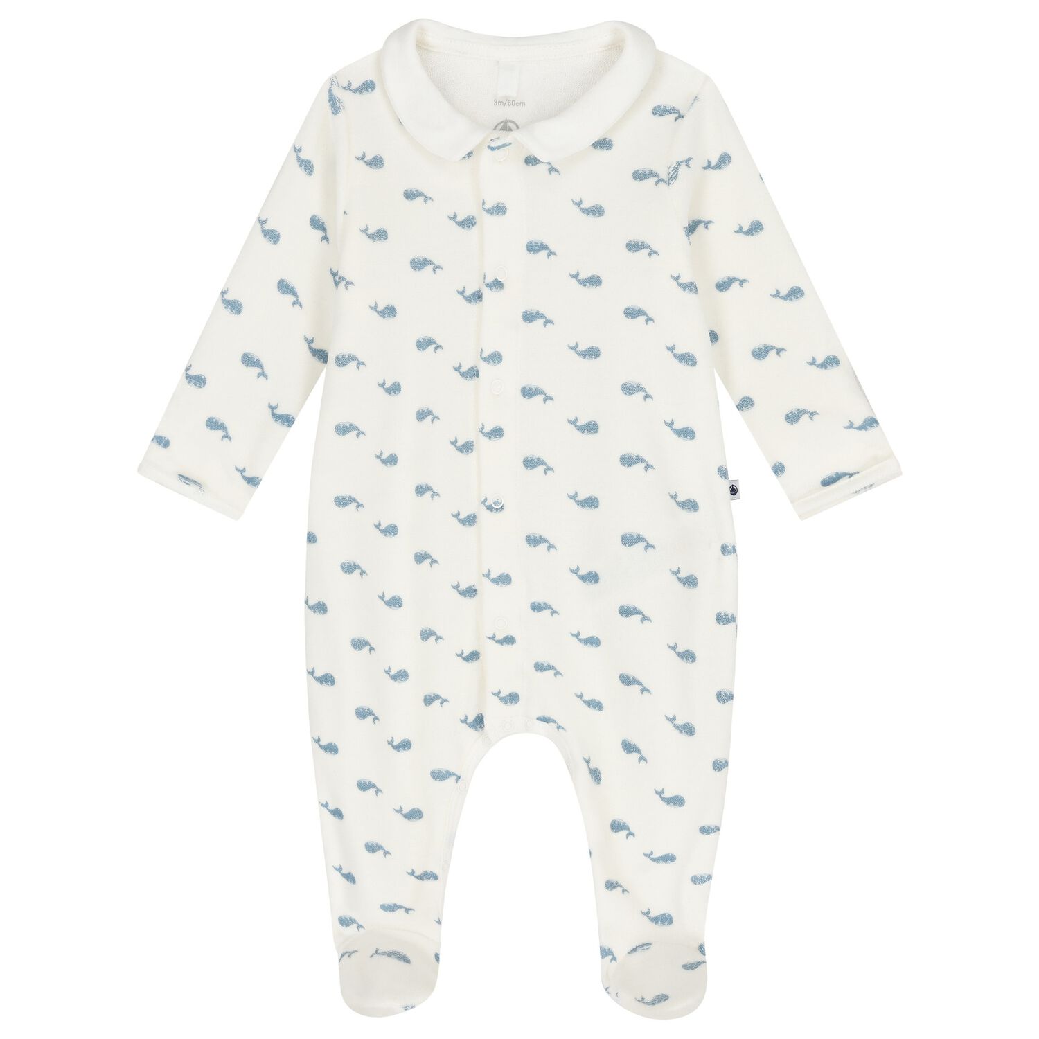 Ivory Whale Babygrow, 1, hi-res