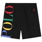 Boys Black Logo Pyjamas, 3, hi-res