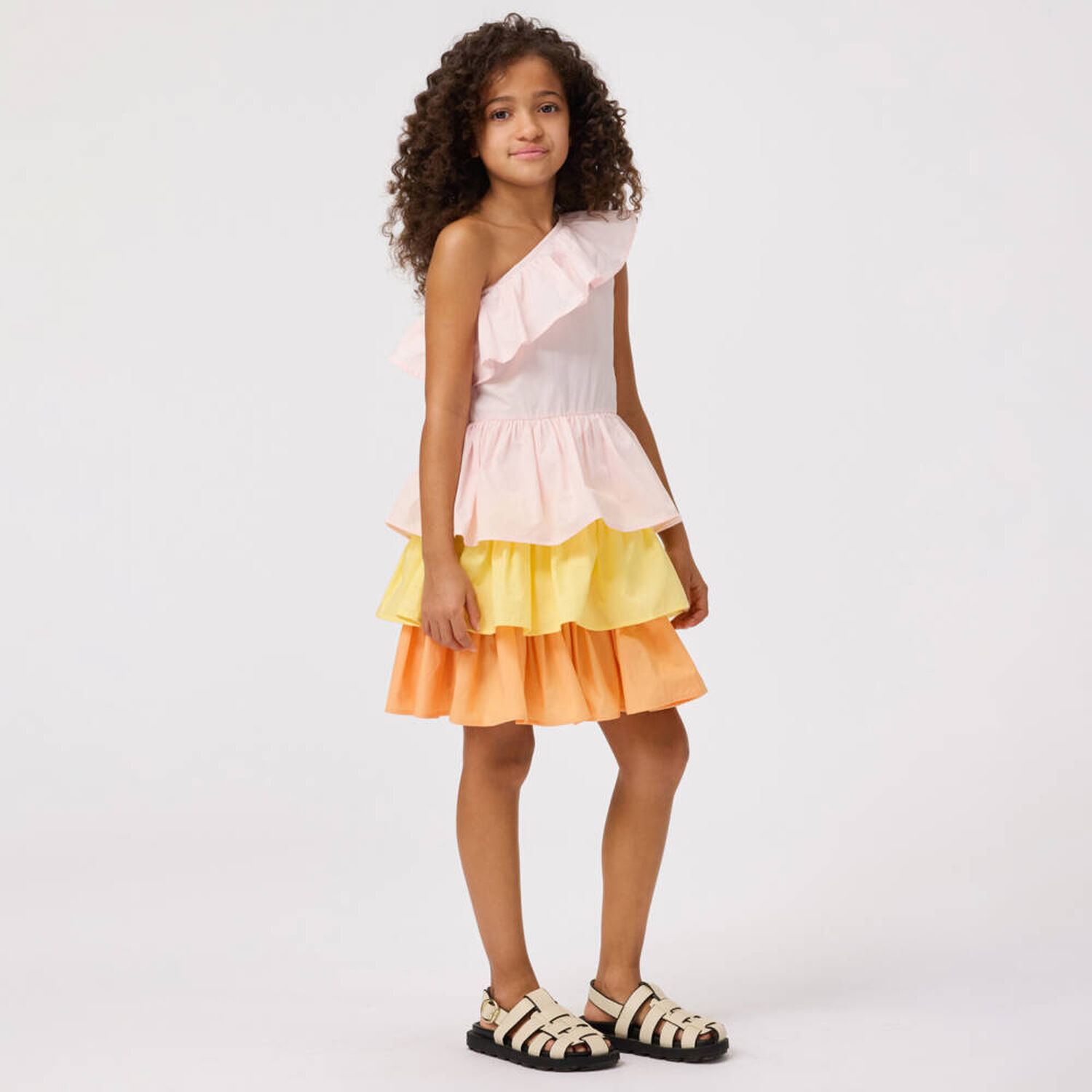 Girls Pink Layered Dress, 1, hi-res image number null