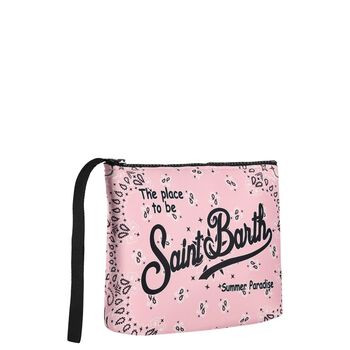 Girls Pink & Navy Blue Aline Logo Pouch ( 15cm)