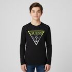 Boys Black Logo Long Sleeve Top, 2, hi-res
