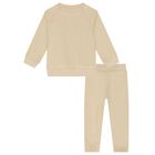 Beige Logo Tracksuit, 2, hi-res