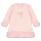 Baby Girls Pink Teddy Bear Dress, 1, hi-res