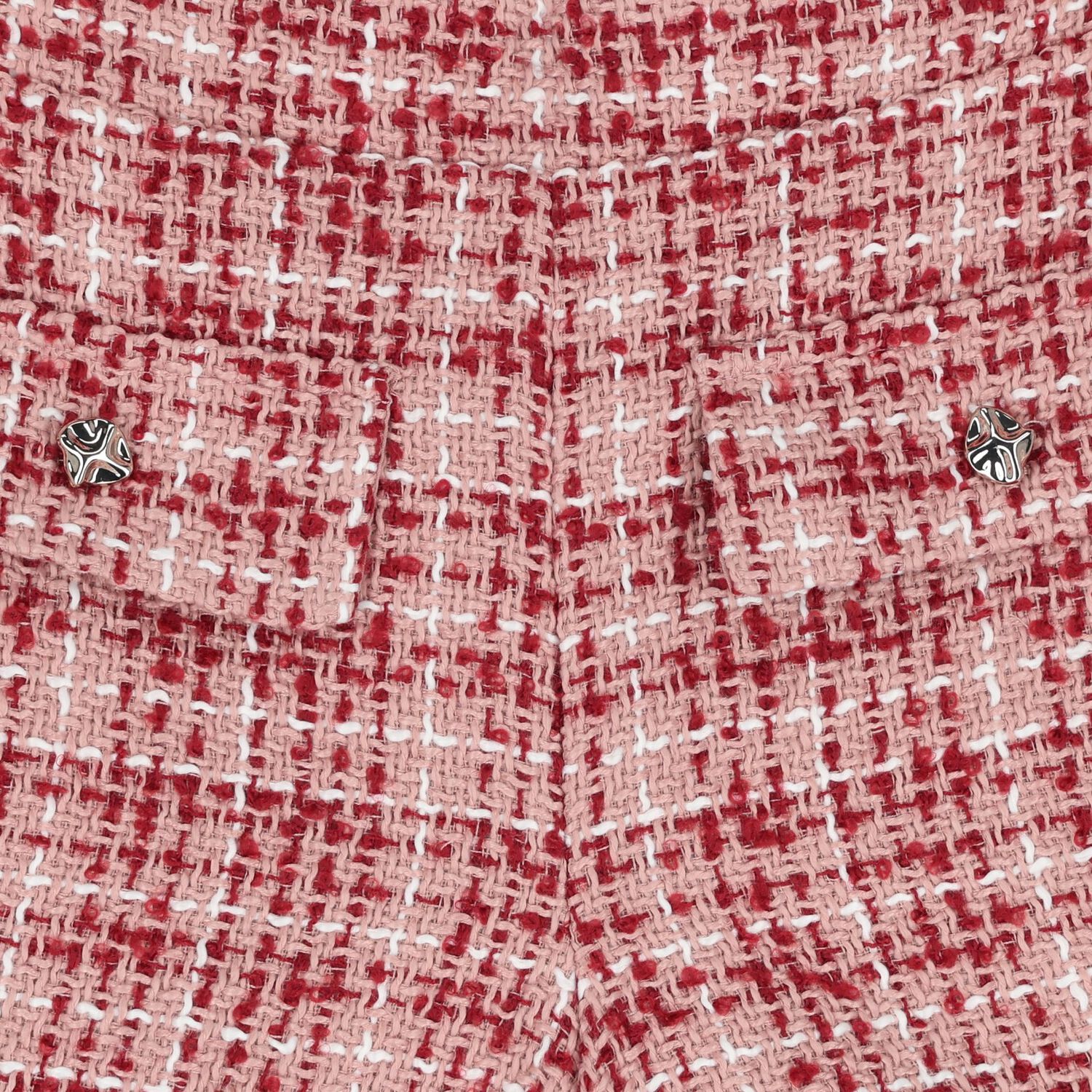 Girls Pink & Red Tweed Shorts, 2, hi-res