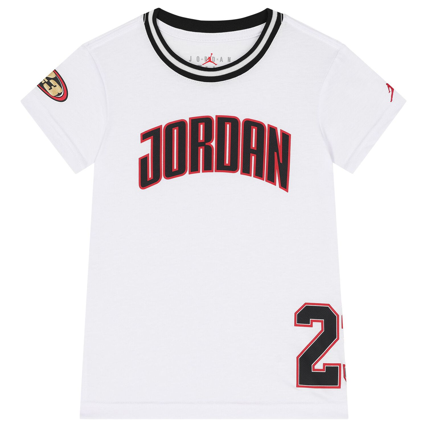 Boys White & Red Jordan Logo Shorts Set, 1, hi-res