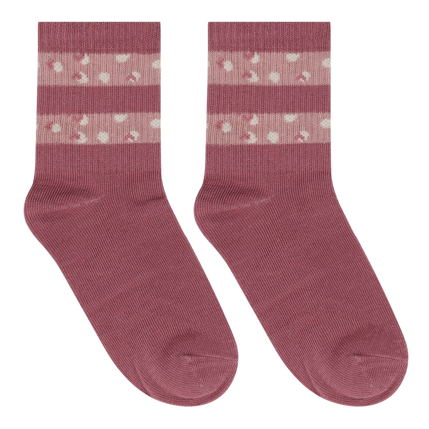 Girls Pink & Ivory Heart Socks (3 Pack), 1, hi-res image number null