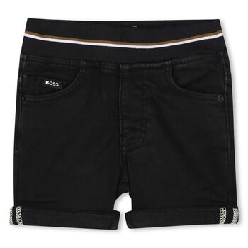 Younger Boys Black Denim Shorts