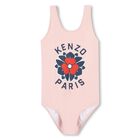 Girls Pink Flower Logo Swimsuit, 1, hi-res