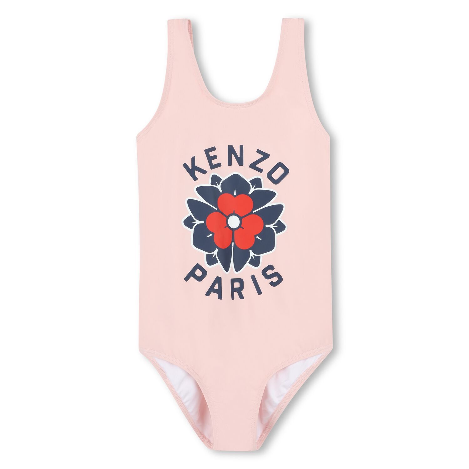 Girls Pink Flower Logo Swimsuit, 1, hi-res image number null