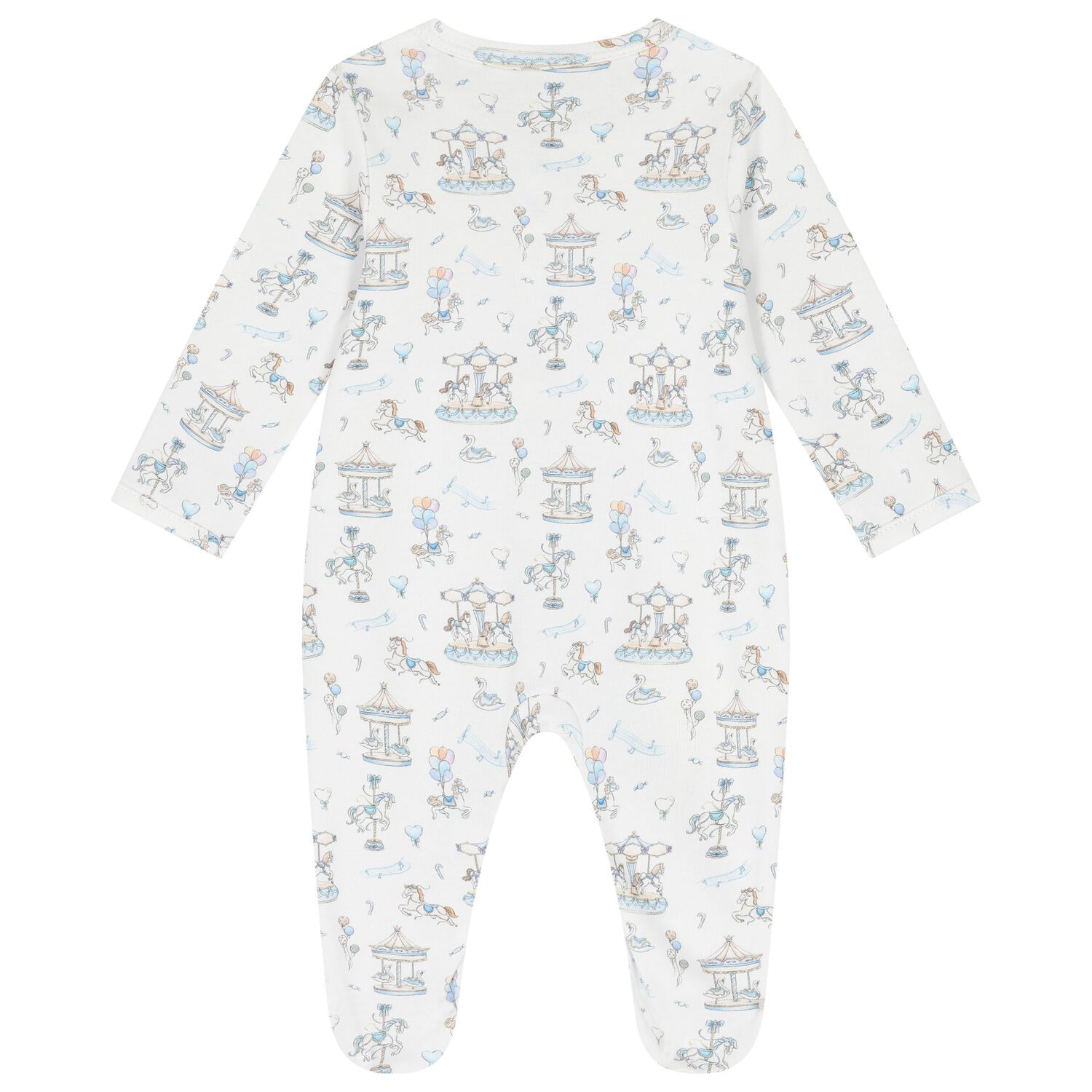 Baby Boys Blue & White Carousel Babygrow Gift Set (3 Piece), 1, hi-res image number null