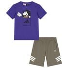Boys Purple & Beige Mickey Mouse Disney Shorts Set, 1, hi-res