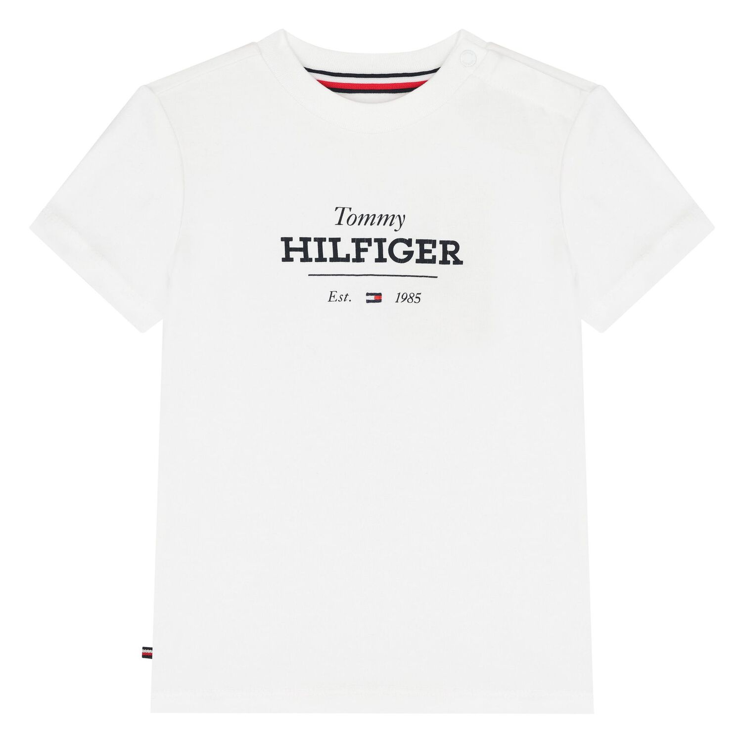 Younger Boys White & Navy Cotton Shorts Set, 1, hi-res