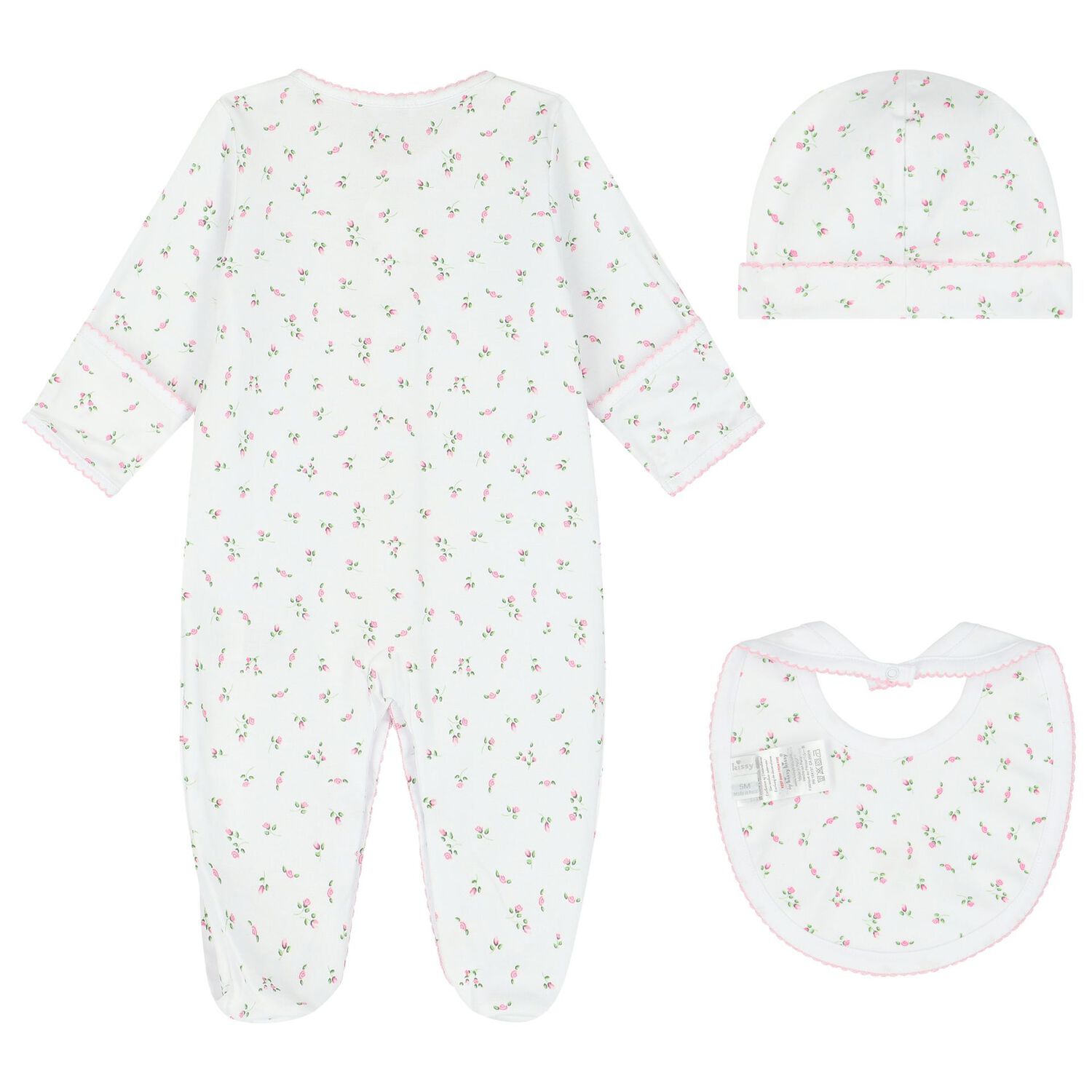 Baby Girls White & Pink Roses Babygrow Gift Set, 1, hi-res
