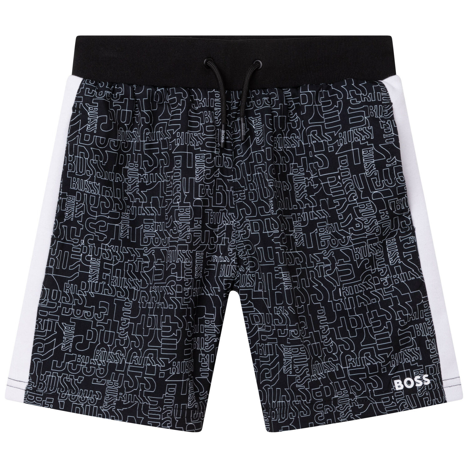 Boys Black Logo Shorts, 1, hi-res image number null