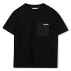 Boys Black Logo T-Shirt, 1, hi-res