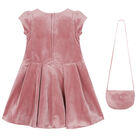 Girls Pink Bow Dress & Bag Set, 2, hi-res