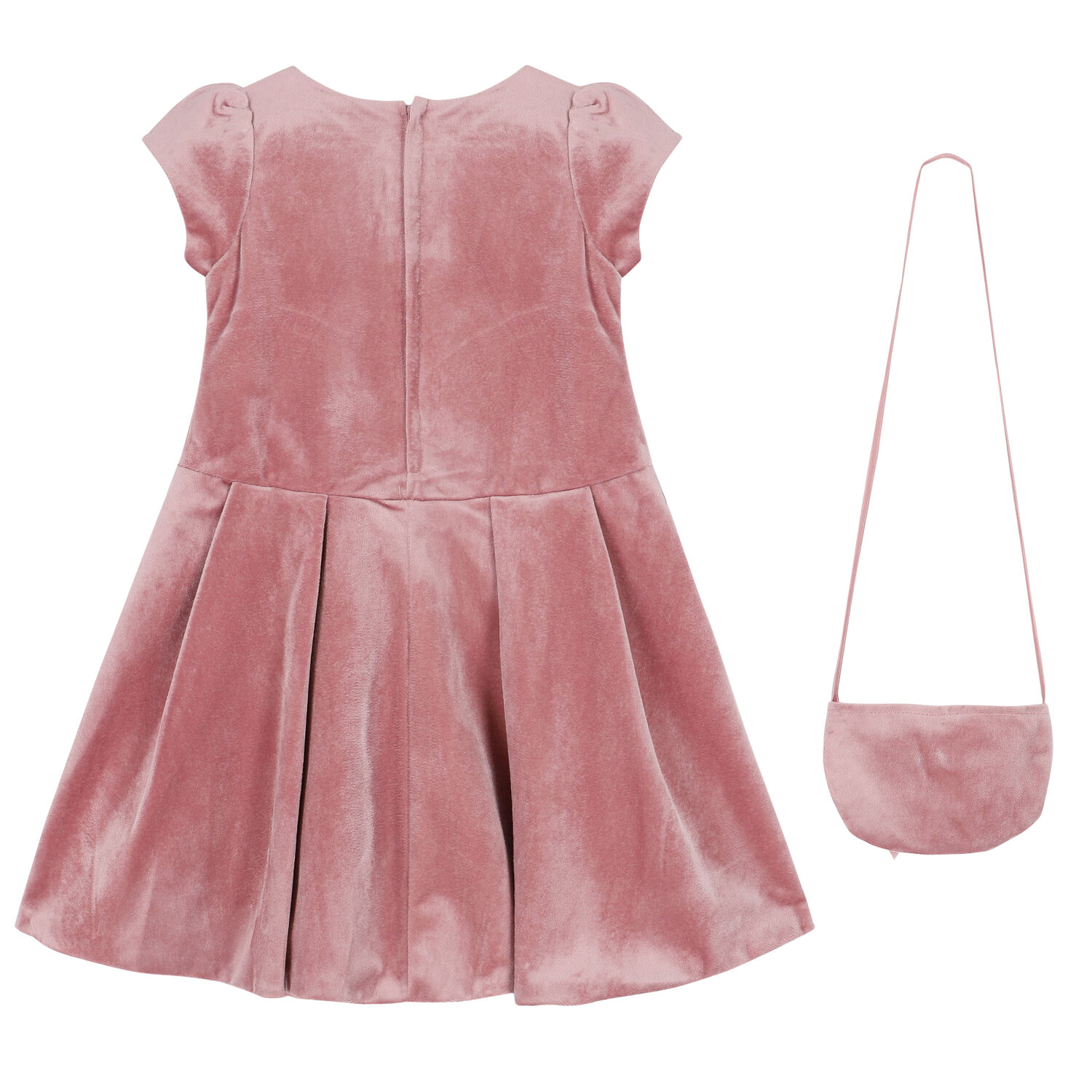 Girls Pink Bow Dress & Bag Set, 2, hi-res