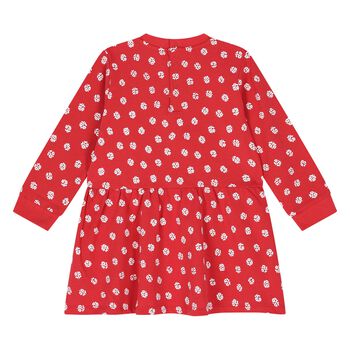 Younger Girls Red Floral Dress