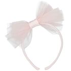 Girls Pink Tulle Bow Headband, 1, hi-res