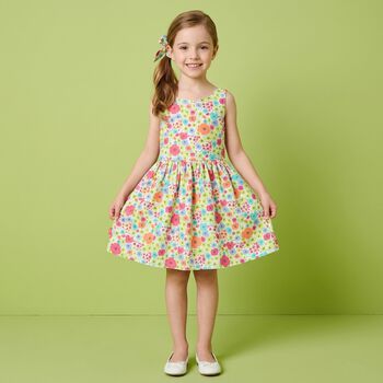 Girls Multi-Coloured Satin Dress