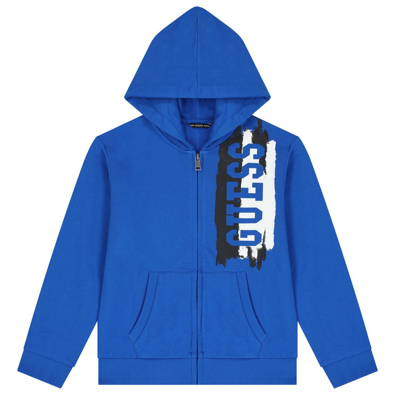 Boys Blue Logo Hooded Zip Up Top, 1, hi-res image number null