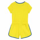 Girls Yellow Logo Playsuit, 1, hi-res