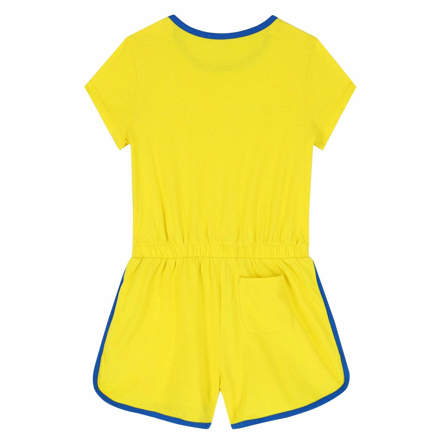 Girls Yellow Logo Playsuit, 1, hi-res