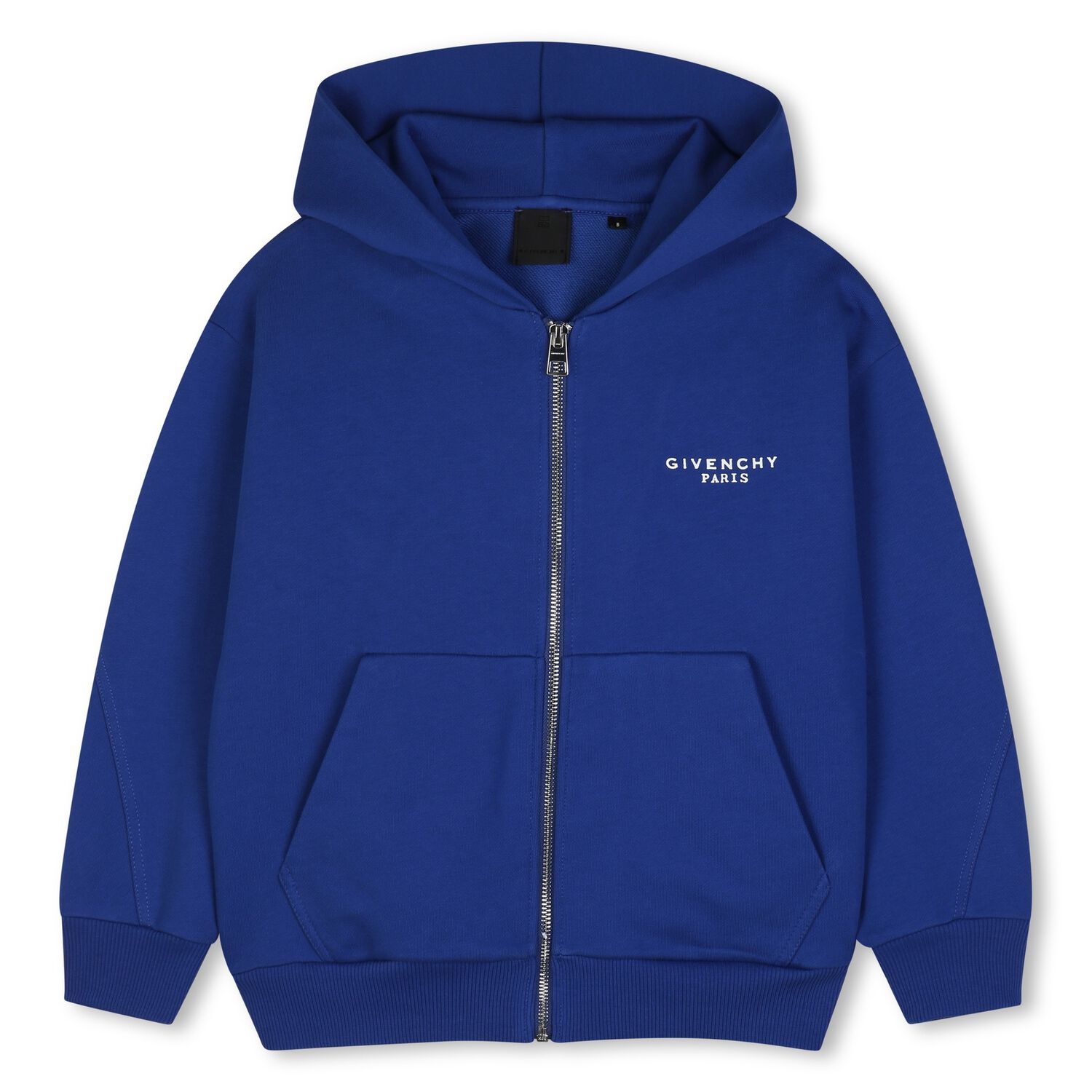 Blue Logo Hooded Zip Up Top, 2, hi-res