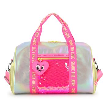 Girls Pink & Silver Sequin Duffel Bag ( 32cm )
