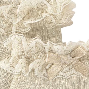 Baby Girls Beige Lace Socks