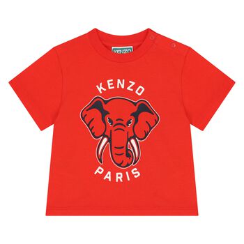 Younger Boys Red Logo Elephant T-Shirt