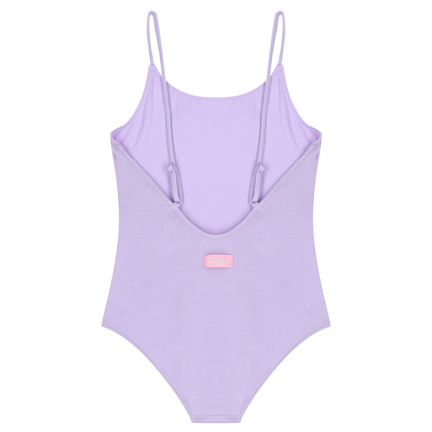 Girls Purple Strass Crystal Logo Swimsuit, 1, hi-res image number null
