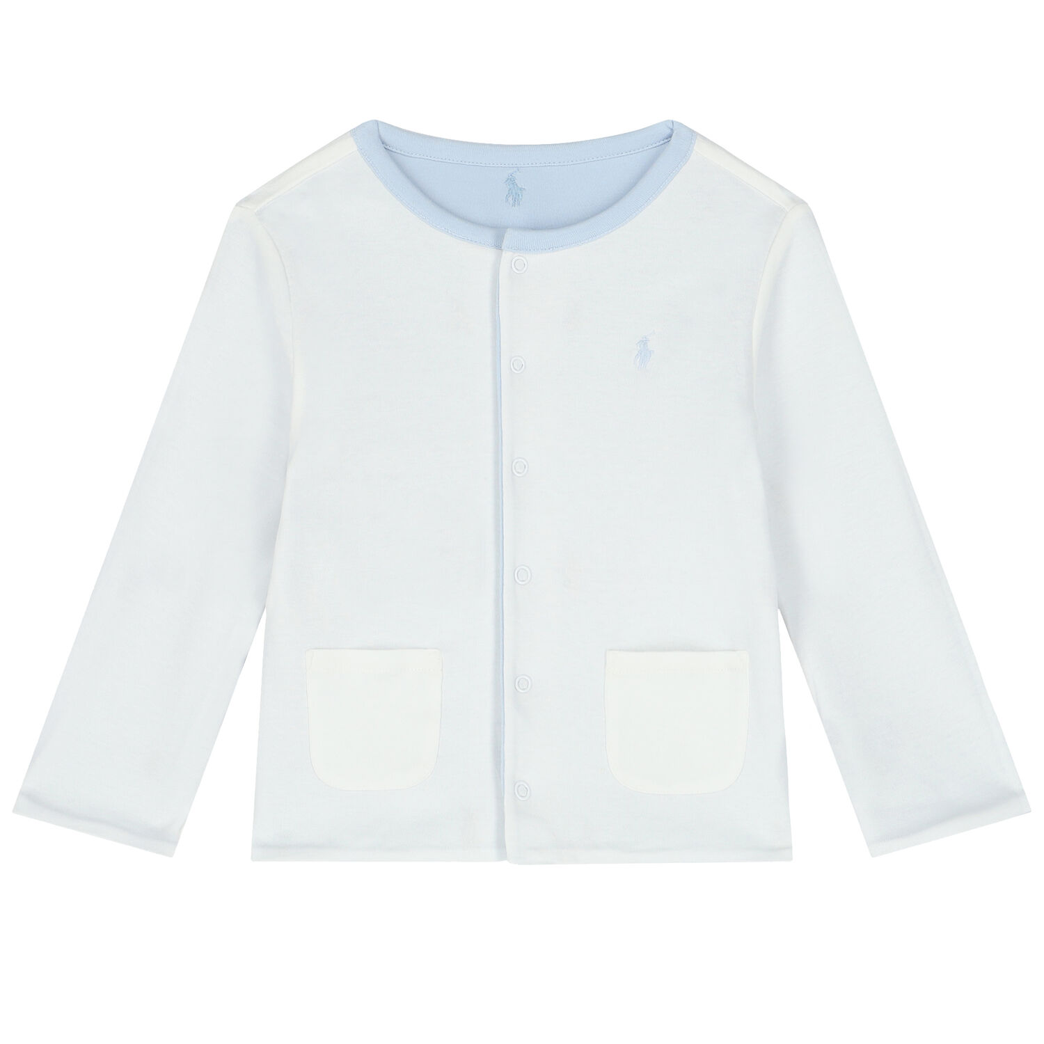 Baby Boys Blue & White Reversible Logo Jacket, 1, hi-res