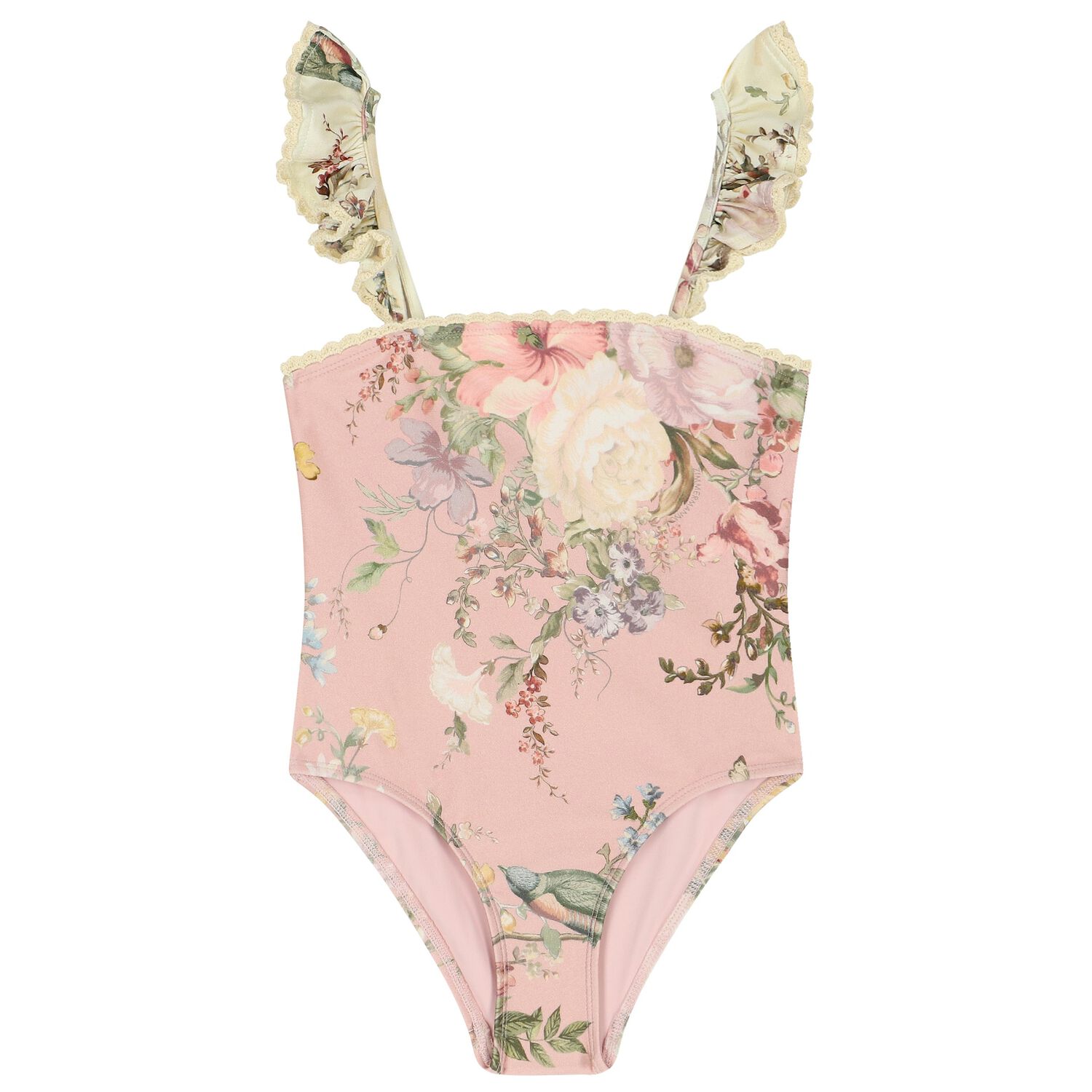 Girls Pink Floral Bikini, 1, hi-res
