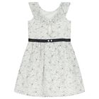 Girls White Floral Dress, 1, hi-res