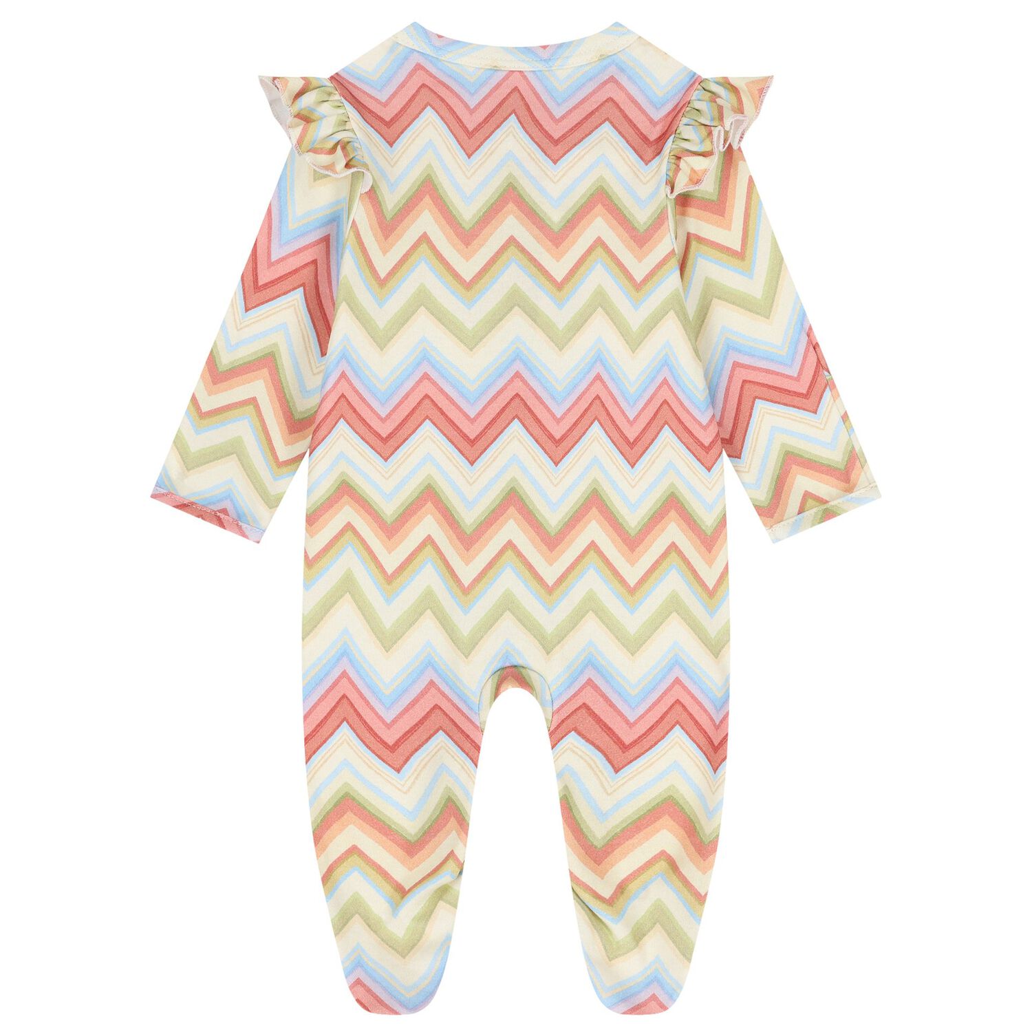 Baby Girls Multi-Coloured Zig Zag Babygrow Set, 2, hi-res