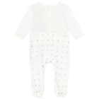 Baby Girls Ivory & Silver Logo Babygrow Gift Set, 1, hi-res