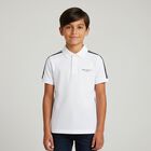 Boys White Logo Polo Shirt, 2, hi-res