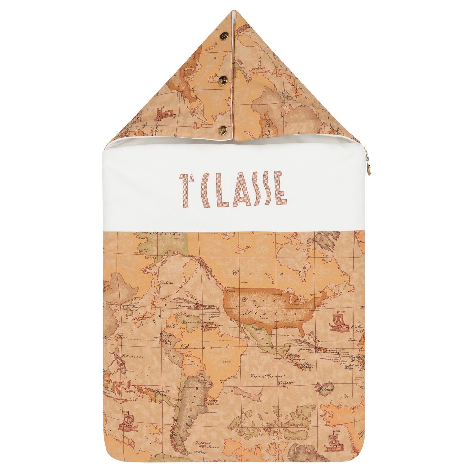 White & Beige Geo Map Logo Baby Nest, 1, hi-res