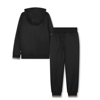 Boys Black Logo Tracksuit