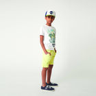 Boys Yellow Logo Shorts, 3, hi-res