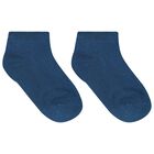 Baby Boys Blue & Ivory Socks (3 Pack), 1, hi-res